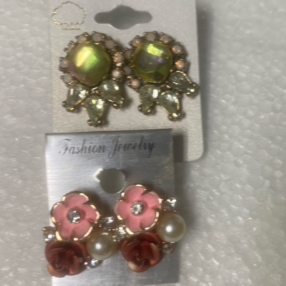 Lot Of 6 Designer Inspired Rhinestone Statement E… - image 8